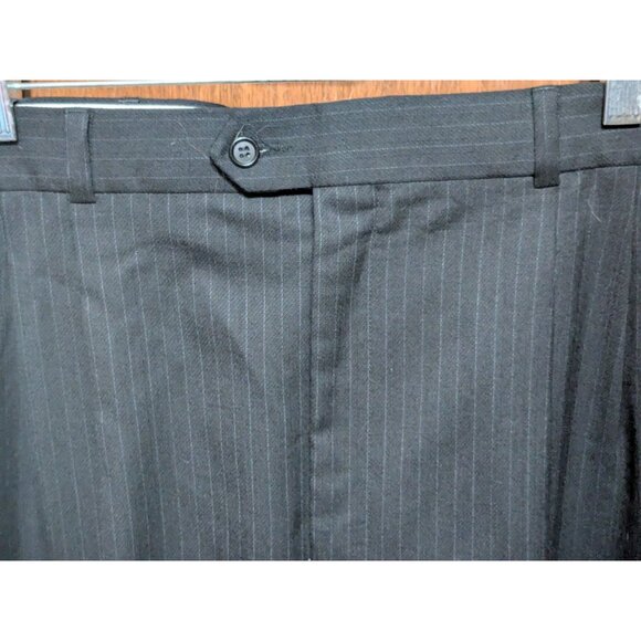 John Weitz Suit Black Pinstripe 100% Wool 44 L Read Measurements Jacket & Pants - Picture 11 of 12